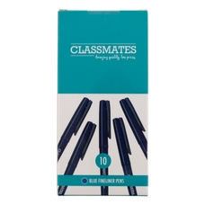 Classmates Fineliner Pen - Blue - Pack of 10